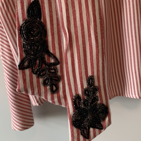 Velvet Heart  Retro 80s Ebroidered Neck Tie Button Down Shirt Size Large NWT - Picture 7 of 16